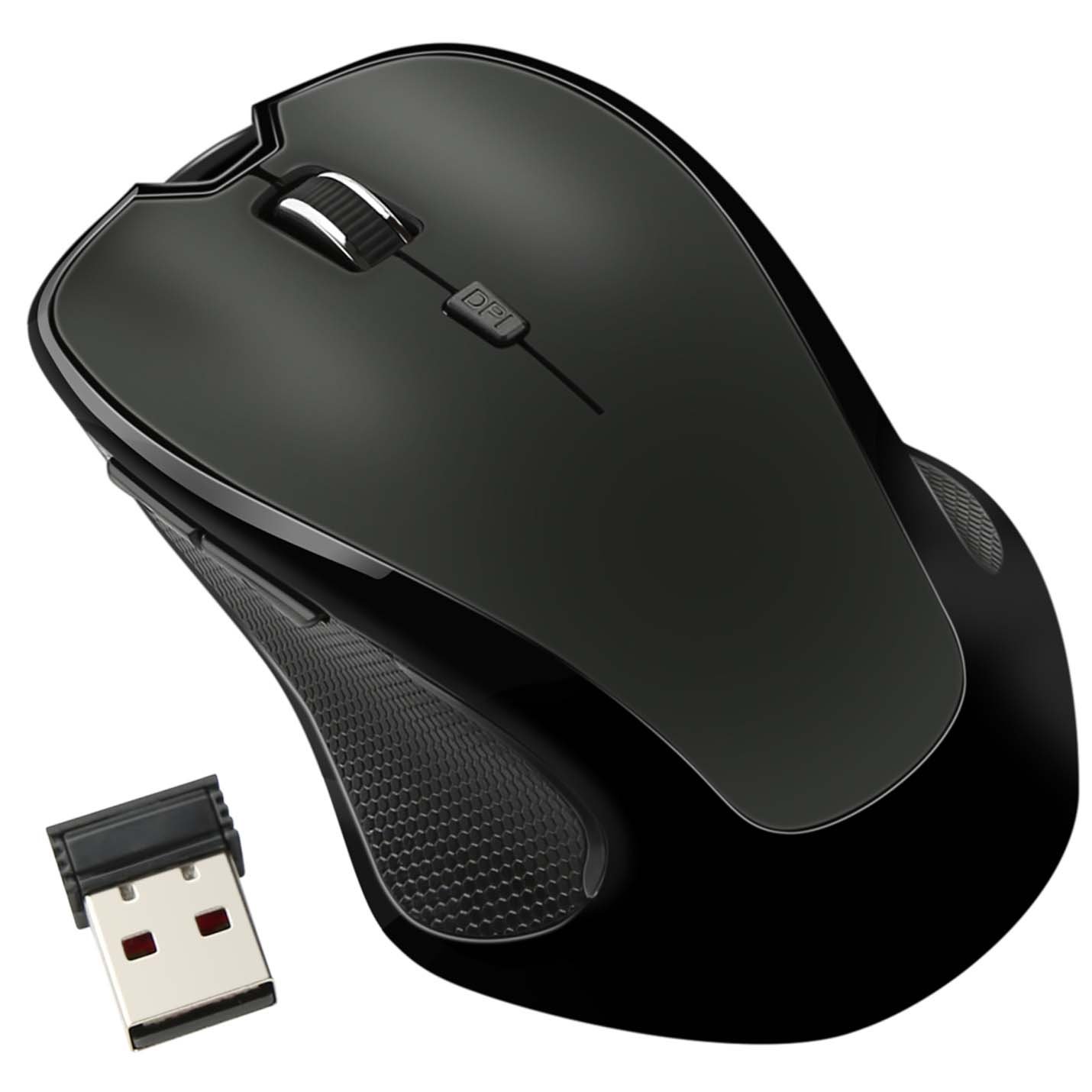 Ratón Inalámbrico Ergonómico AomTro G USB Ratón Óptico con Nano Receptor DPI