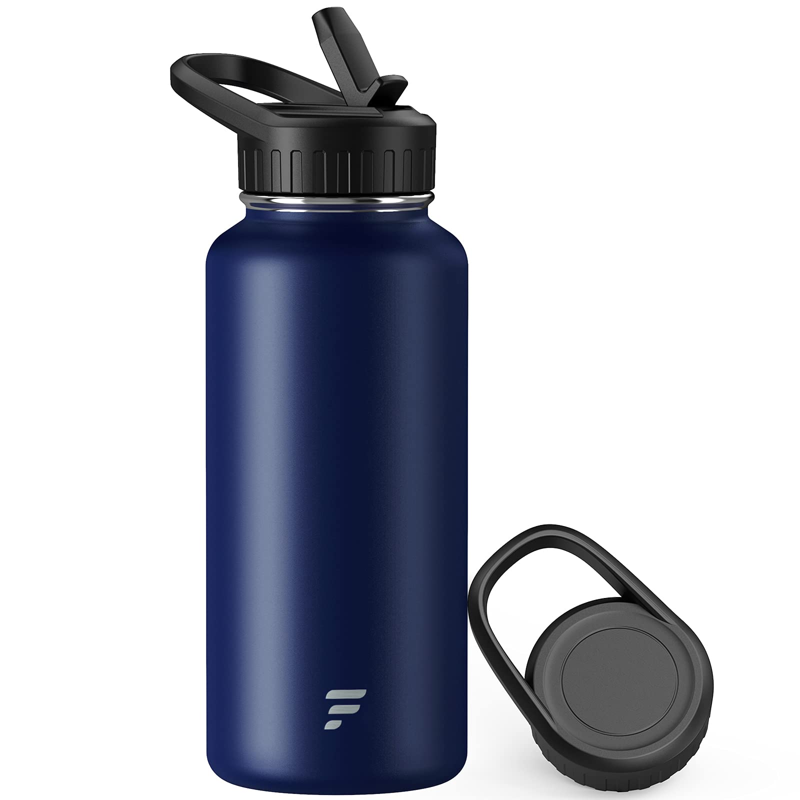 Letsfit Insulated Water Bottle with Straw and Handle Lids, Simple Vacuum Stainless Steel Water Flask with Wide Mouth, Modern Double Walled Mug Multiple Sizes and Colors