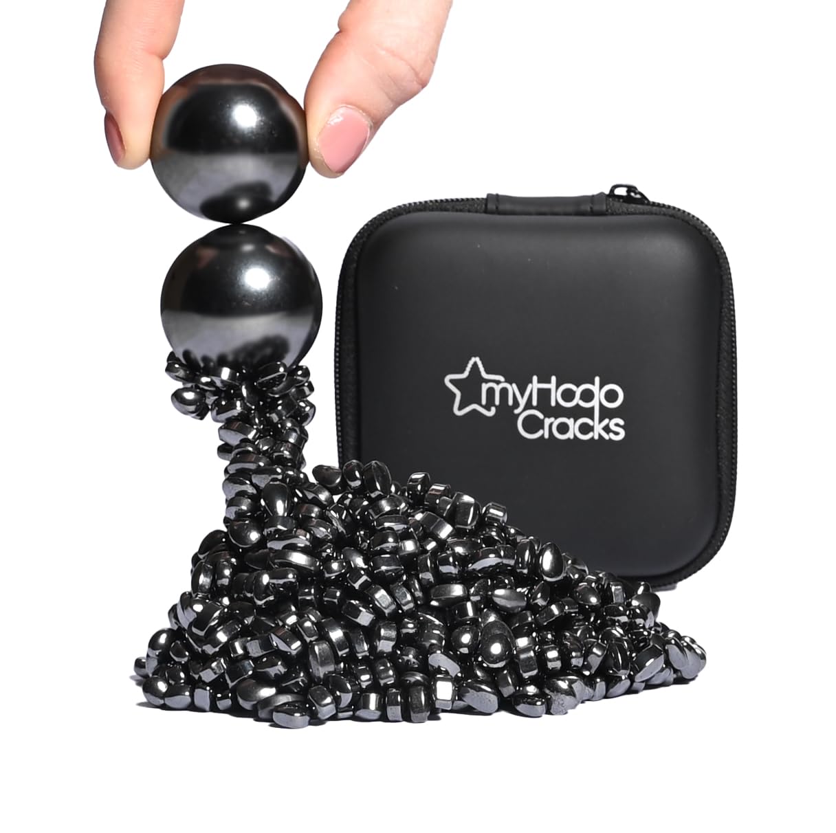 myHodo Crack Magnets Bundle | 2X Extra Strong Magnetic Balls (33mm) & 550+ Magnetic Stones (~6mm) | Fidget Magnet Toy Set for ASMR, Stress Relief & Creativity | Anti-Stress Gadget | ADHD Sensory Aid