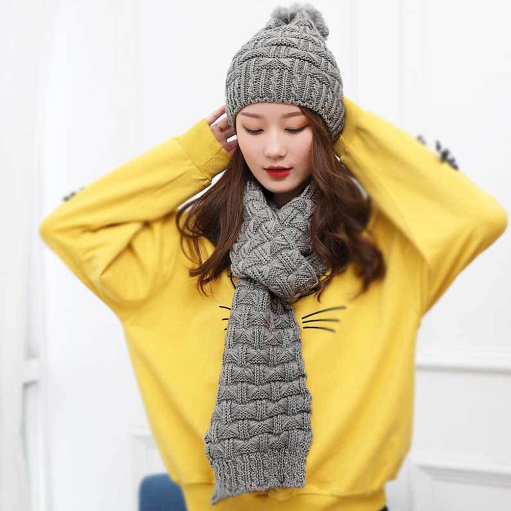 Vbiger Wintermütze Strickmütze Damen Mütze Beanie Warme Mütze Winterschal Damen