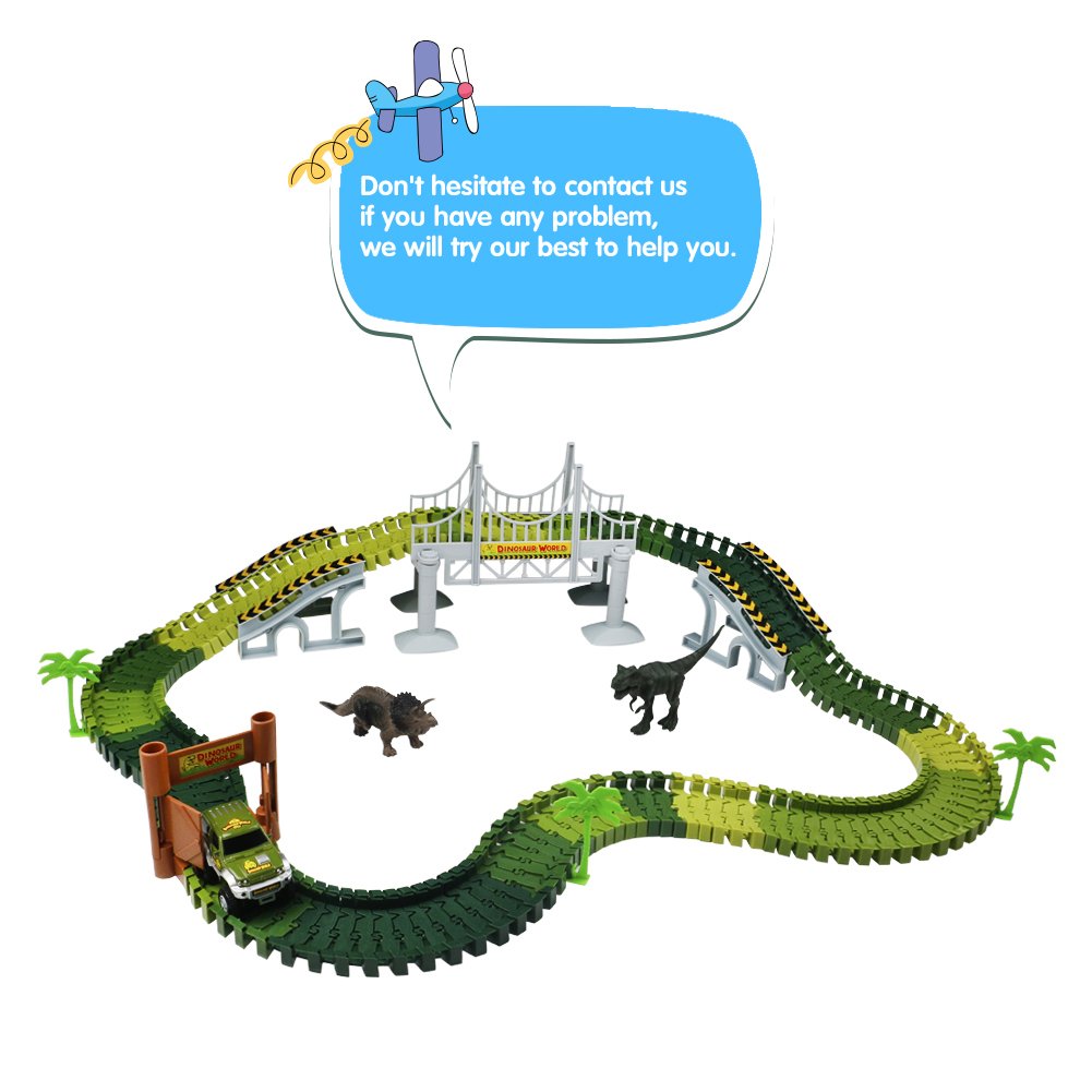 Autobahn Spielzeug Car Track mit Electric Auto Dinosaurier Autorennbahnen für Kinder 3 4 5,220CM Länge