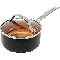 Gotham Steel Nonstick 2-Quart Sauce Pan with Tempered Glass Cover/Lid – Dishwasher Safe