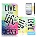 Galaxy S3 Case, Tradekmk(TM) Latest Fashion Luxury PU Leather Folio Magnet Wallet Stand Case Cover [Live the Life You Love Twilight Sea] Compatible with Samsung Galaxy S3 i9300-[+Stylus+Screen Protector+Cleaning Cloth]