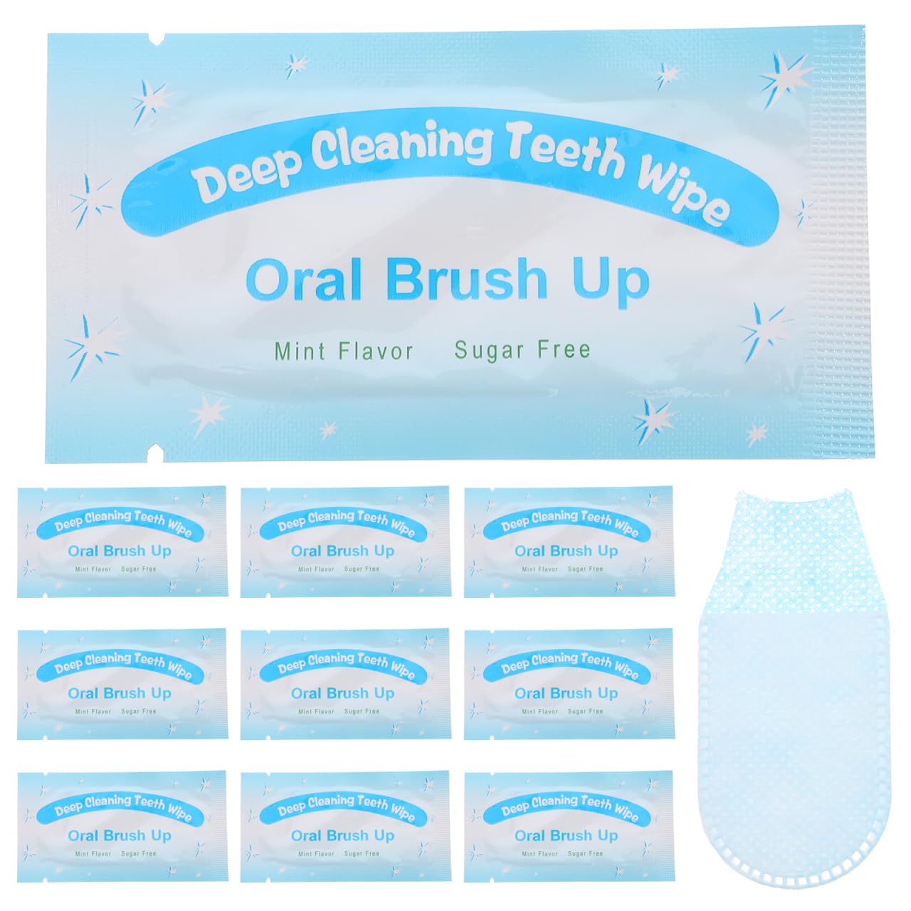 Healvian Disposable Finger Toothbrush Sterilized Gauze Dental Finger Brush with Adjustable Drawstring Oral Cleaning Wipes for Baby Toddler Gum Care