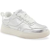 BCBG Girls Girls Shiloh Sneaker, Silver, 5 Big Kid