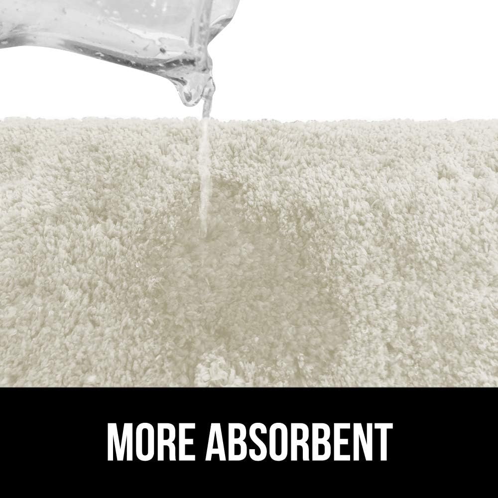 Gorilla Grip Premium Luxury Bath Rug, Absorbent, Soft, Thick Shag, Bathroom Mat Rugs, Machine Wash and Quick Dry, Plush Carpet Mats for Bath Room, Shower, Bathtub and Spa Floors, 24x17, Ivory Cream: Home & Kitchen