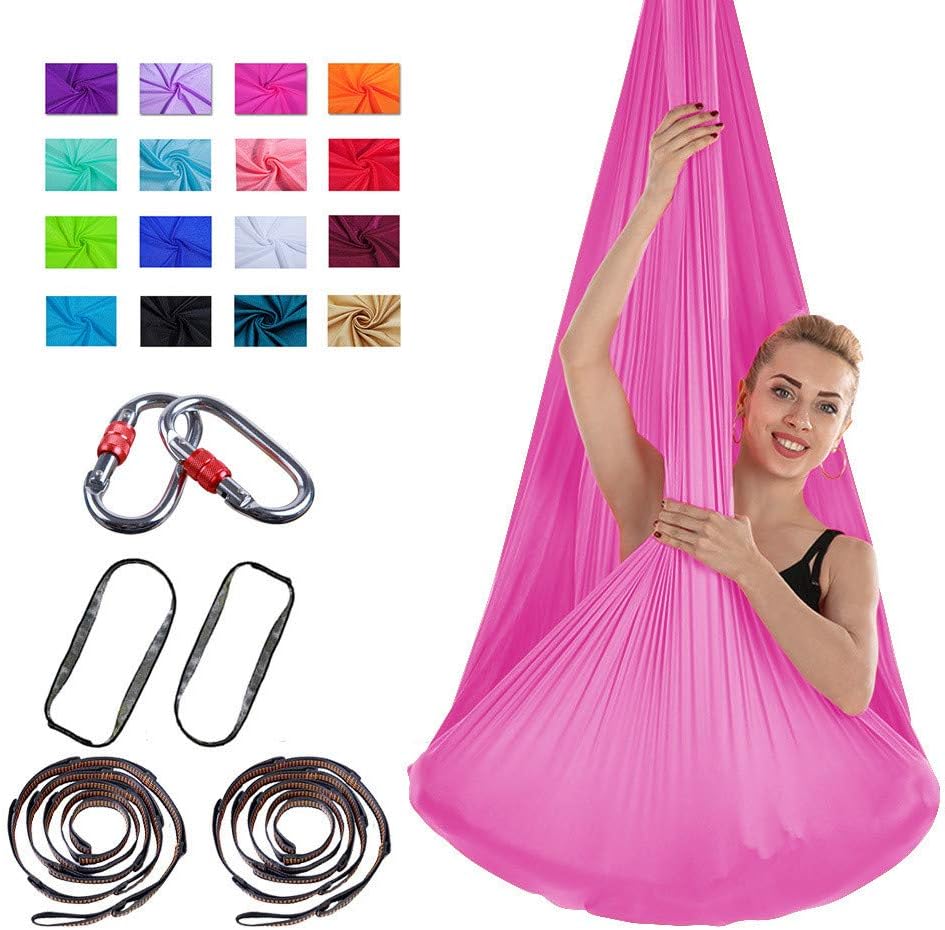 Nicole Knupfer Anti-Gravity Yoga Set No Seams Aerial Yoga Cloth Aerial Silk Elastic Yoga Hammock with Fabric Accessories 4m x 2.8m
