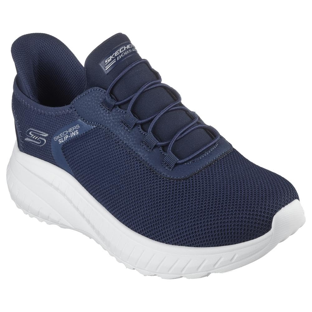 Skechers Men's Squad Chaos-Tough Walk Hands Free Slip-ins Sneaker, Navy, 6.5 Image