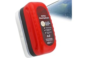 SINSETU Automotive Oil Film Cleaning Brush, Glass Cleaning Board, Glass Oil Film Remover Brush, Multifunctional Cleaning Brush for Car Windshield, Rearview Mirror, Home Windows and Bathroom Doors (Red)
