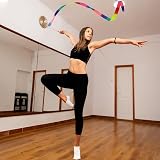 Abeillo 2pcs Rhythmic Dance Ribbons 2M Rainbow Silk Gymnastics Wand view 5