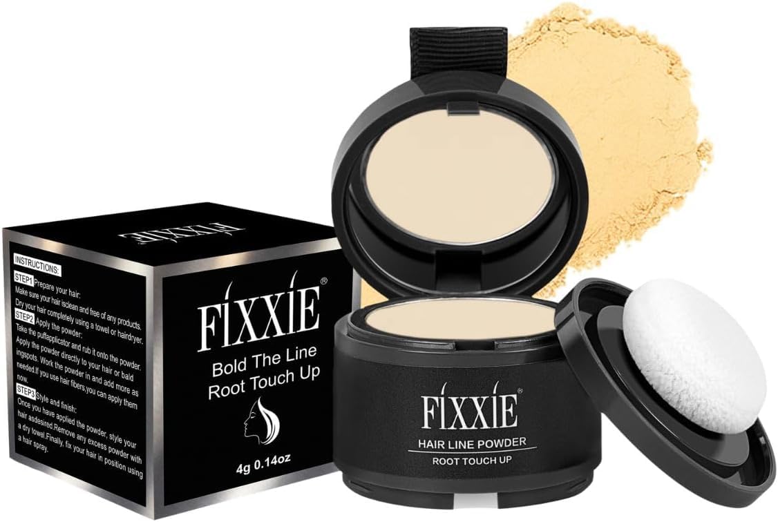 Hairline Powder Light Blonde, Root Touch Up, Instant Hair Loss Concealer for Thinning Hair, Windproof & Sweatproof Cover Up With Mirror and Puff