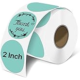 iEager 2 Inch Round Thermal Labels, Circle Thermal Printer Stickers, Durable Circular Label Printer Sticker for Business, Logo, Gift, 500 Labels/Roll, Green