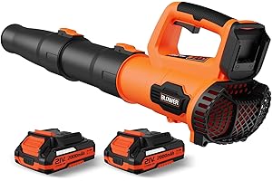 LEAPUL Leaf Blower, 21V Electric Cordless Leaf Blower, 2 X 2.0Ah Batteries and Charger Included, Lightweight Leaf Blower for Patio Cleaning, Lawn Care, Blowing Leaves and Dust, etc.