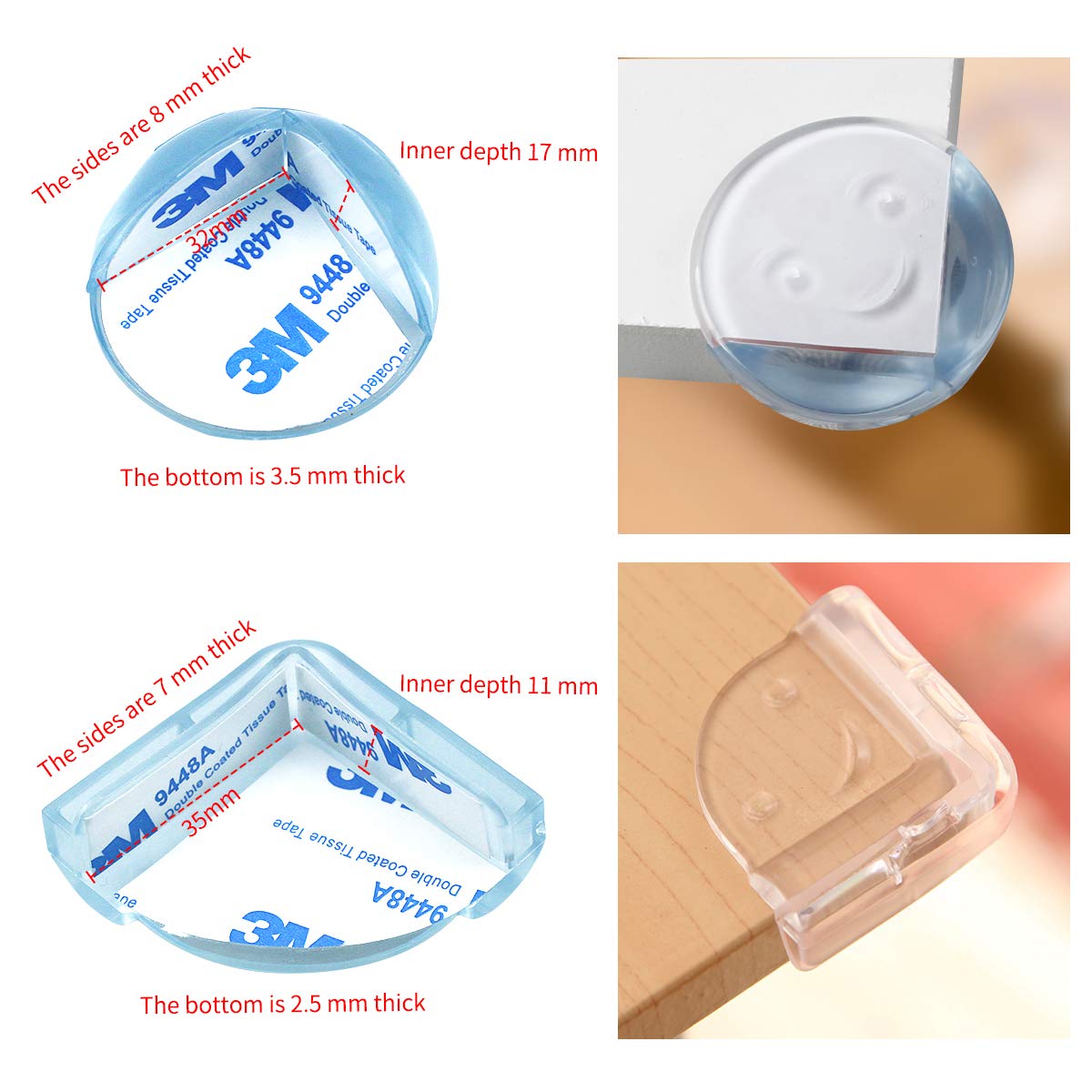 Protecteurs Dangles Transparent Protection Coin De Meubles Avec Ruban Adhesif Pour Enfant Natuce Protege Coin De Table Bebe pcs Protections D Angles Et Rebords