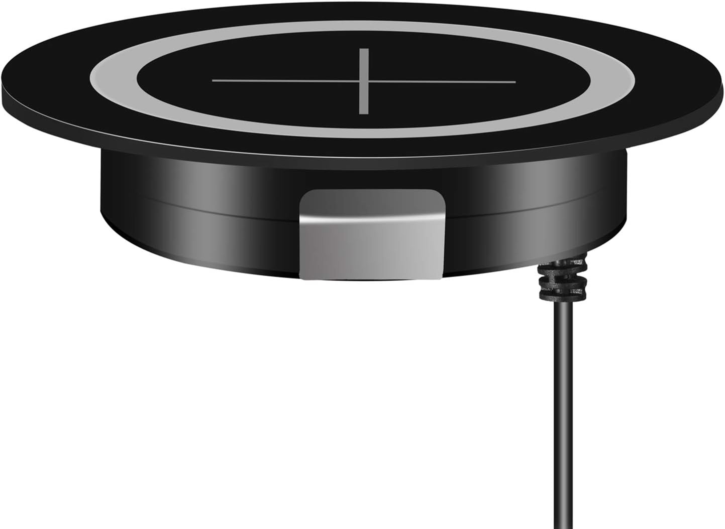 Desk Wireless Charger, Headphone Wireless Charging,Desktop Grommet Power Wireless Charging Pad Compatible with iPhone12/iPhone11 Pro Max/XR/ 8 Plus Black