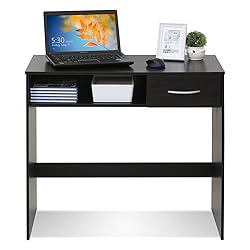 FURINNO JAYA Computer Study Desk with Drawer, Brown