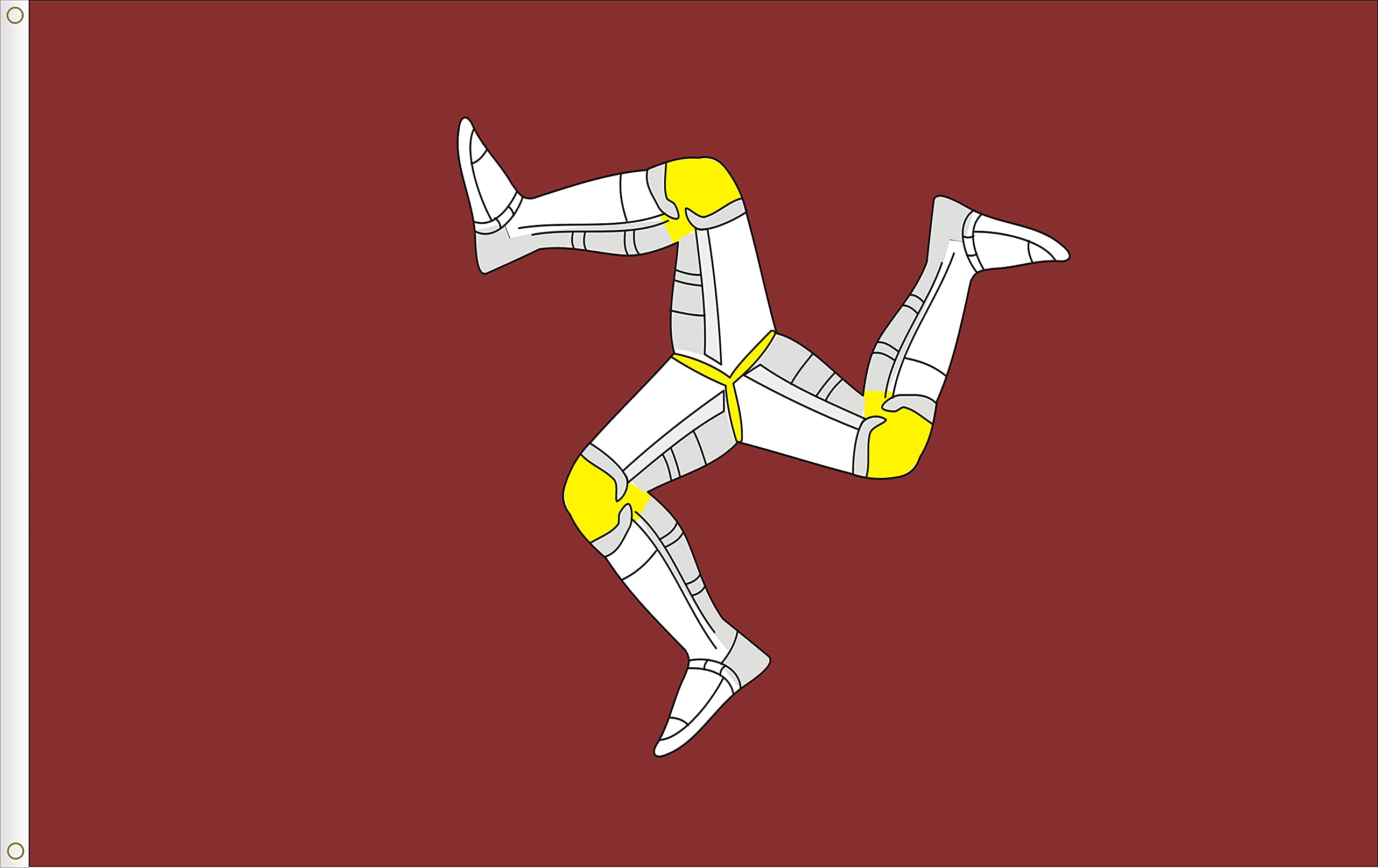 FLAG OF THE ISLE OF MANN. PREMIUM SATIN QUALITY. BIG SIZE 150X90