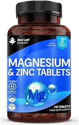 NEW LEAF Magnesium Supplements 516mg - 120 Tablets for Muscle & Bone Health view 1