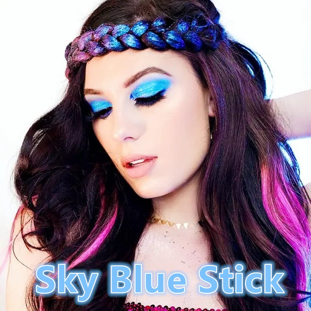 Go Ho Makeup Sky Blue Cream-Blendable Stick - Body Paint Professional SFX Makeup,Safe Facepaint Nose&Lip Smacking for Halloween（Sky Blue）