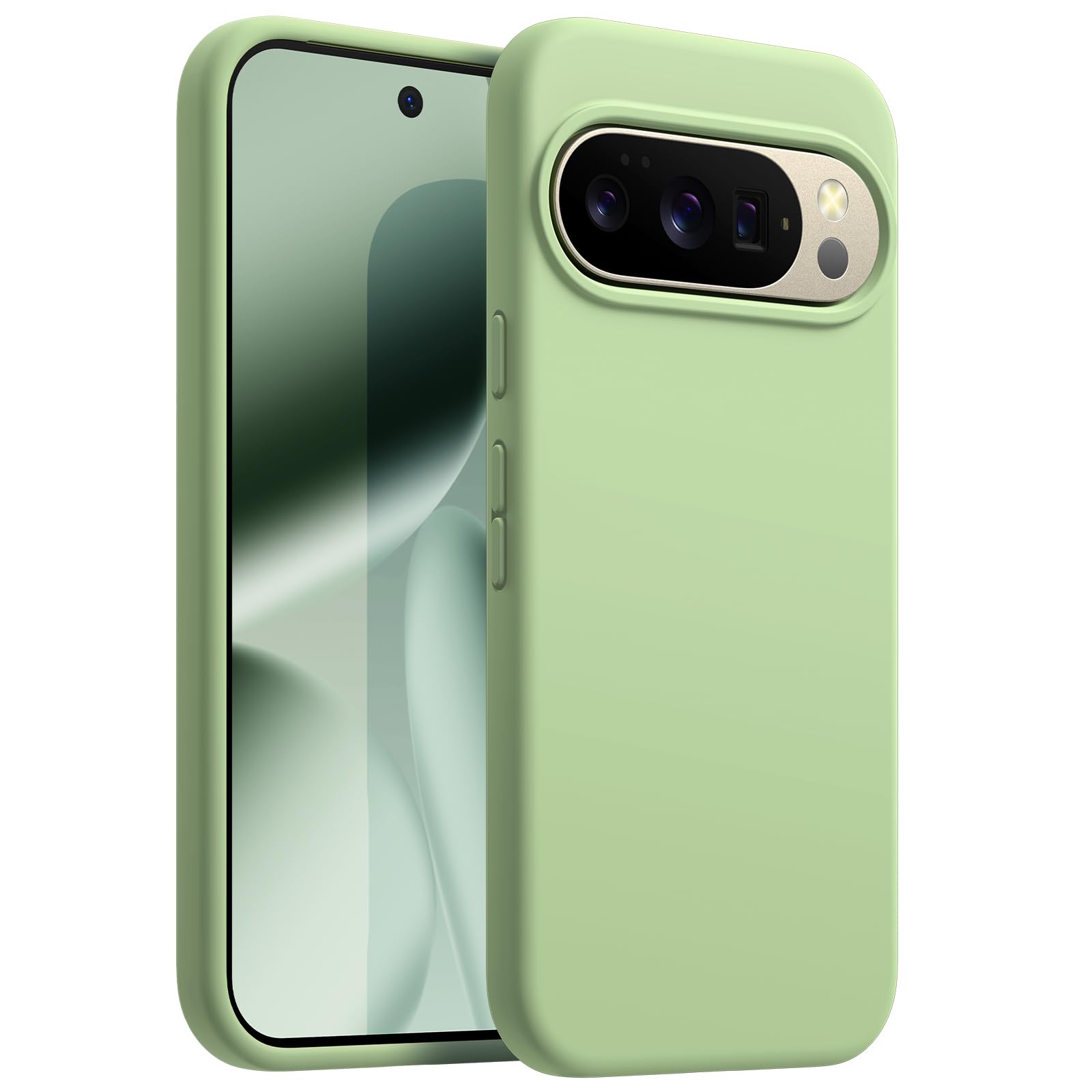 JETech Liquid Silicone Case for Google Pixel 10/10 Pro 2025, Silky Soft Touch Full-Body Protection, Anti-Scratch Shockproof Phone Cover with Microfiber Lining (Jade)