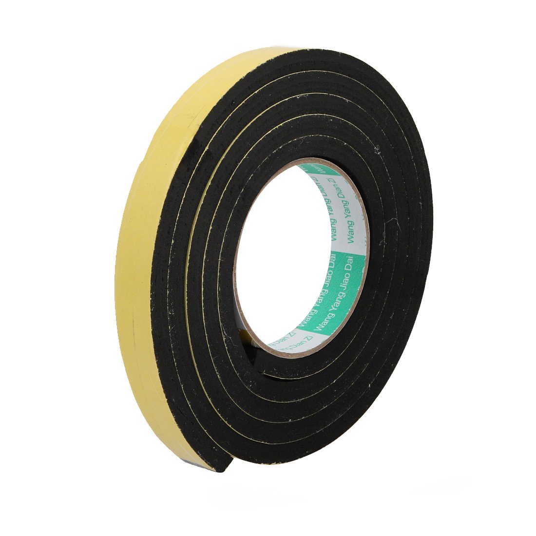 sourcingmap Sealing Foam Tape 20mm Wide 8mm Thick 2m/6.56ft Long, Self Adhesive Weather Strip for Window Door Insulation, Yellow Black
