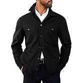 Runcati Mens Lightweight Shirt Jacket Button Down Long Sleeve Shacket Casual Fall Warm Work Stylish Jackets with Pocket