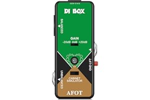 AFOT Di Box Guitar Pedal for Direct Box Signal Converter Matchbox Effect Pedals with Cabinet Simulator 1/4 and XLR Mini Size 