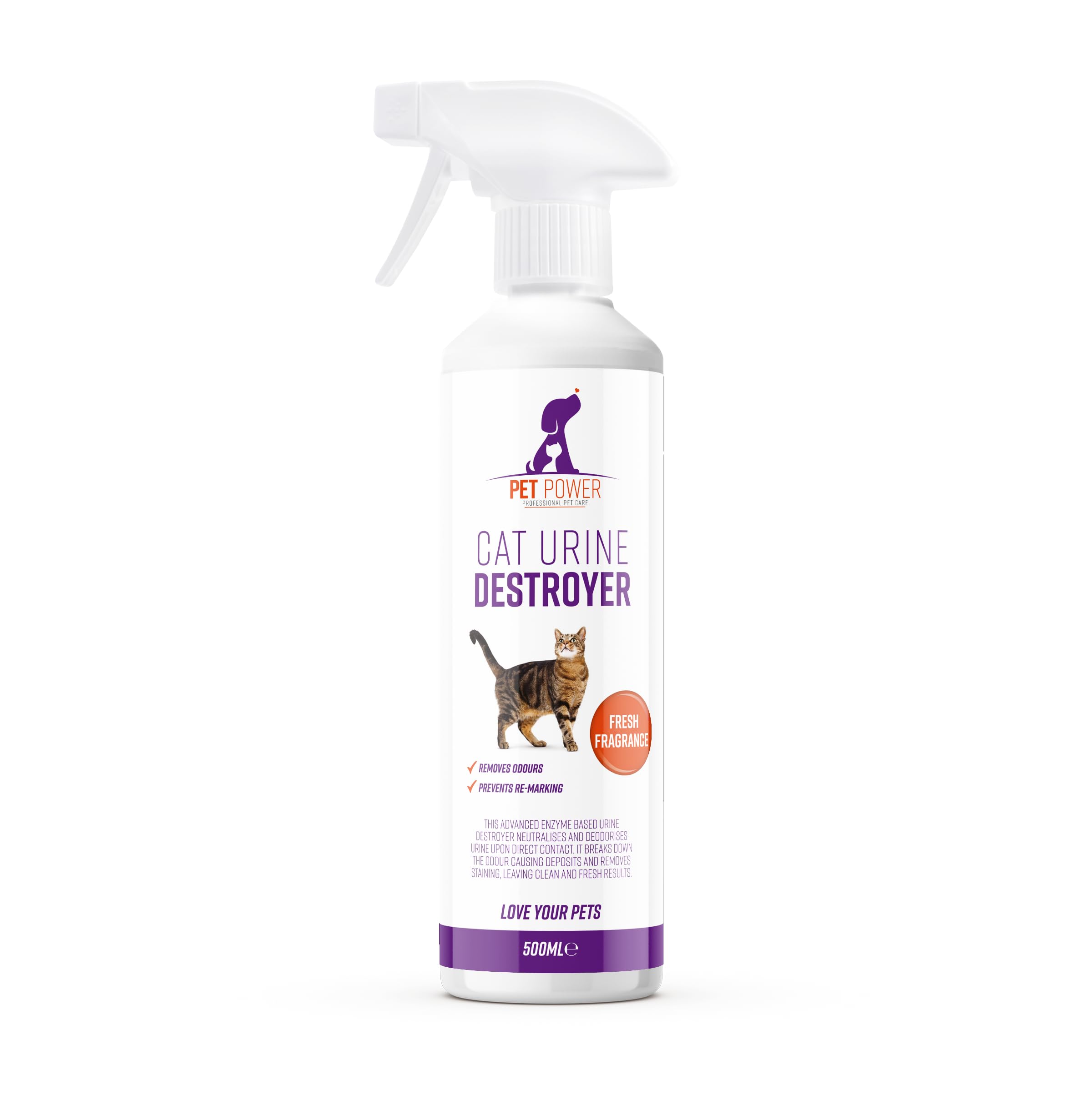 Pet Power Cat Urine Destroyer, Clear, 500 Millilitre