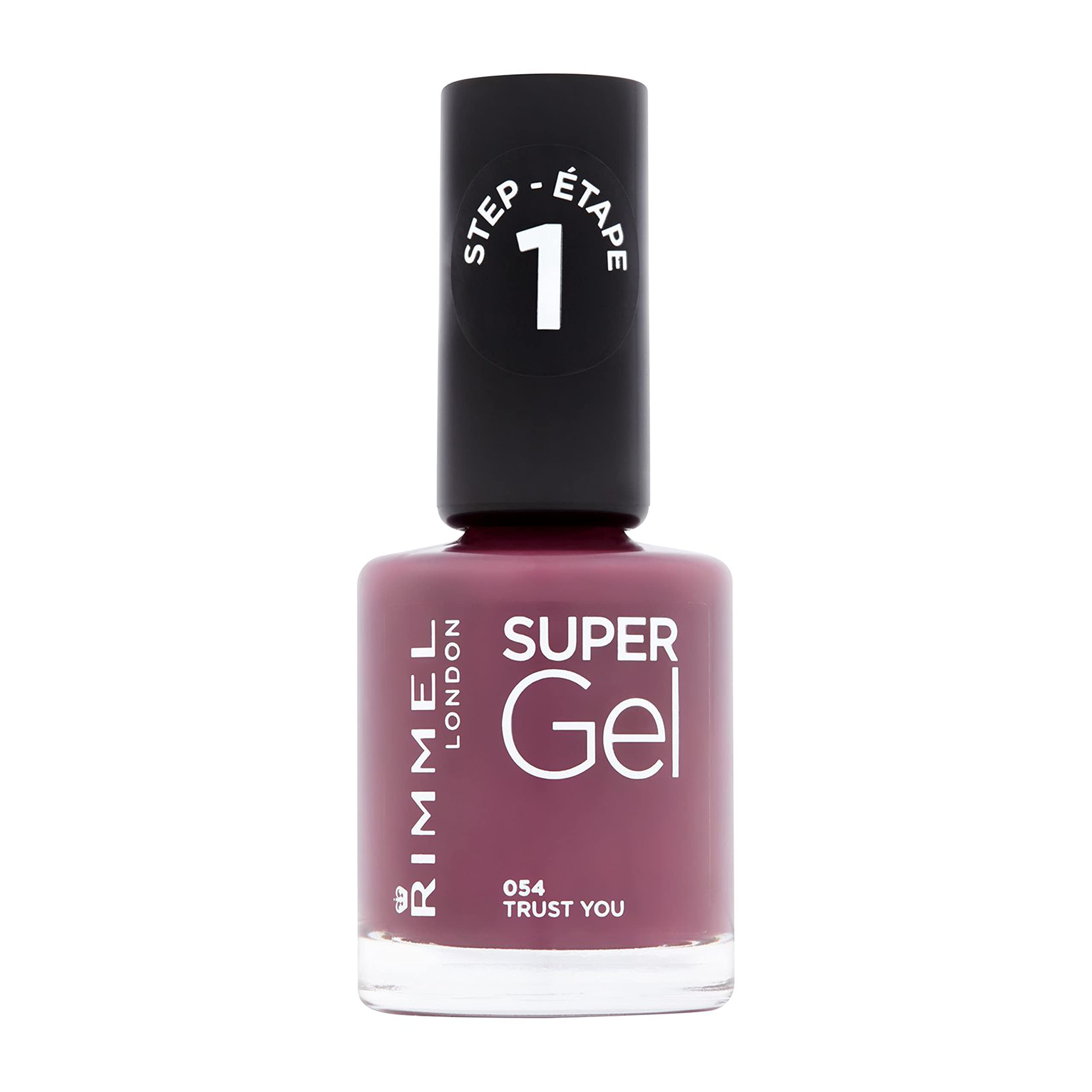 Rimmel Super Gel, 54 Trust You, Long-Lasting Nail Polish, Glazed Finish, Easy Application, Gel-like Manicure, Chip Resistant, Clean Formula, 12ml