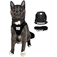 Travel Cat Harness and Leash Set - Adjustable Fit Mesh Cat Harness and Reflective Strap - Comfort Escape Proof Harness for Cats, Kitten for Outdoor Walking, Hiking (Small, Black)