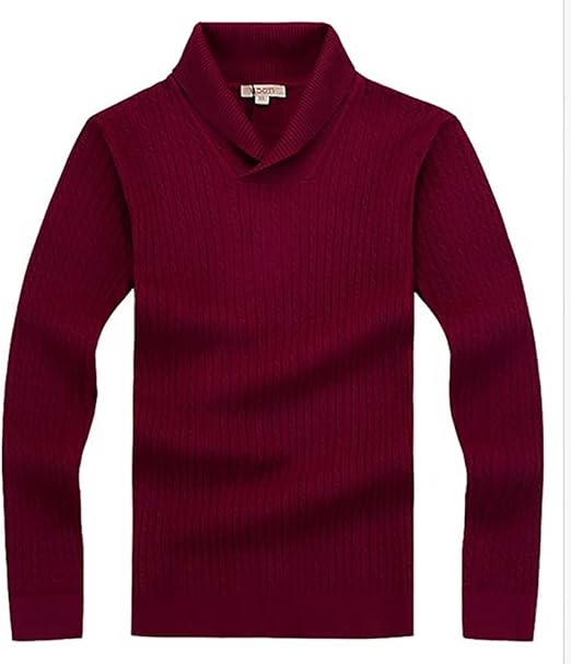 Amazon シック Chic メンズ ワインレッド ヘチマカラーのおしゃれなセーター 大人カジュアル シンプルでオーソドックスなデザインなので合わせやすい カジュアル スポーティ 大人カジュアル 着やすい ニット 長袖 コーディネート 重ね着 暖かい 防寒 限定