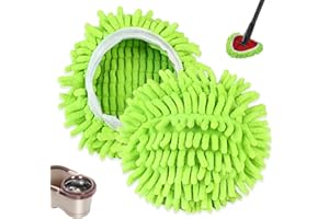 WVD 2Pcs Ultra Dense Fiber Chenille Cloth Mop Head, Triangular Spin Mop Head Refill, Suitable for Both Dry and Wet Mop, Hand 