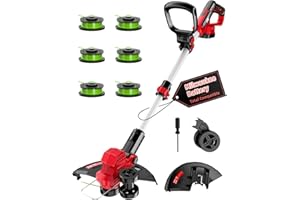 APEXPOWER Cordless Weed Wacker, for Milwaukee M18 Battery, 3 IN 1 Battery Powered Weed Eater & Edger & Mower with Auto Line Feed, 20000 RPM 12 Inch Brushless Grass Trimmer, 6 Line Spools String Trimmer for Lawn