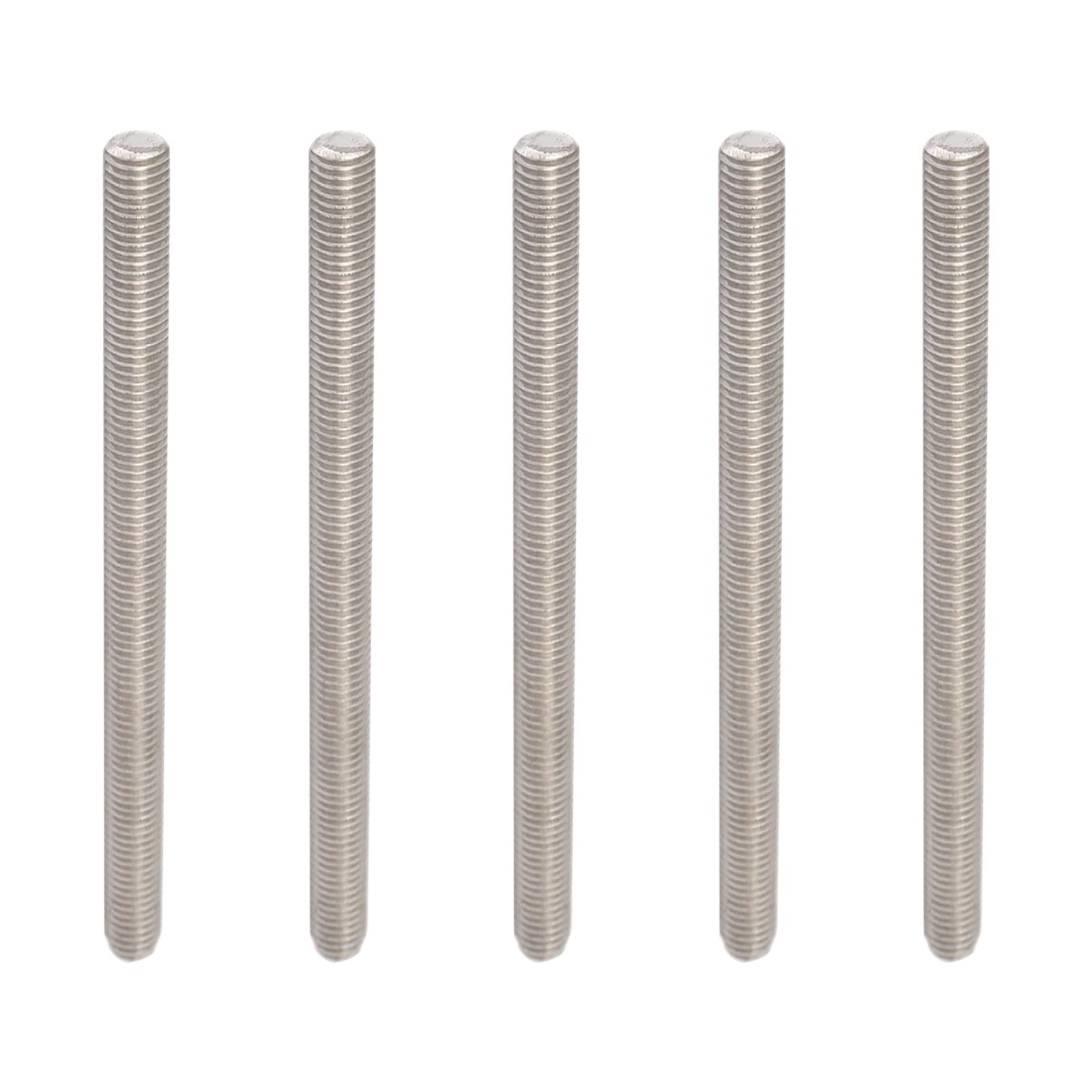 Rebower Fully Threaded Rod 304 Stainless Steel Rod Bar Studs, [for Hangers and Clamps and U-Bolts] - M8 x 140mm Male Threaded /Silver/5Pack — image 1