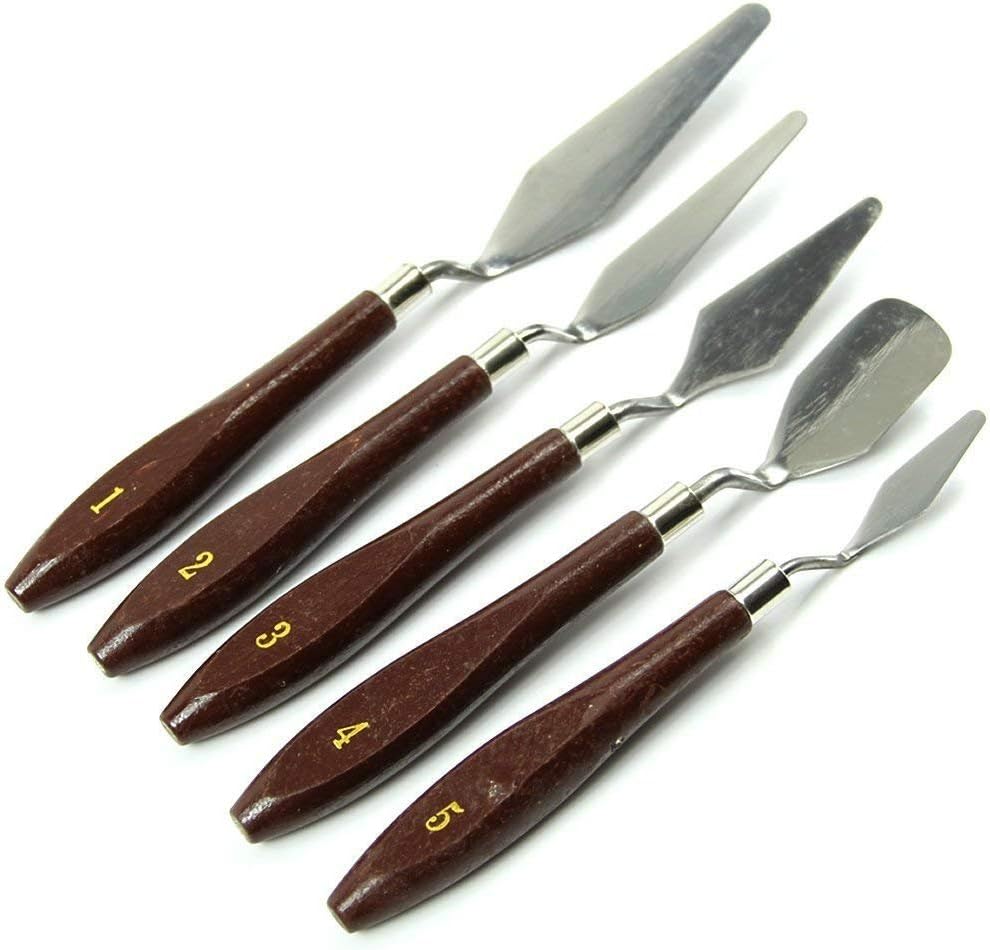 Palette Knife 5pcs Stainless Steel Mixed Scraper Set Spatula Knives for