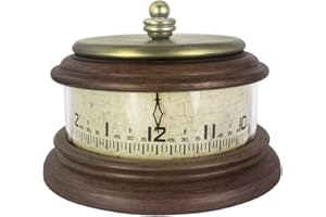 Presentime & Co. Louis XVI Mantel Clock, Desk & Shelf Clock, Retro Tabletop Clock for Living Room, Bedroom, Shelf Decoration, Fireplace, Farmhouse Decor, Walnut Brown Finish.