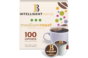 Intelligent Blends Medium Dark Roast Coffee Pods, 100 ct, Single Serve Pods – 100% Arabica Coffee, Compatible with Keurig K C