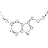 TIGER RIDER Sterling Silver Molecular Serotonin Necklace Dopamine Necklace Birthday Graduation Christmas Gifts Suitable for Women Teachers Chemistry Graduates Science Lovers