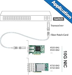 10Gtek 10Gb PCI-E NIC Network Card, Dual