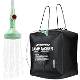 RISEPRO 10 gallons/40L Solar Shower Bag Solar Heating Camping Shower Bag with Temperature Hot Water Outdoor Hiking Climbing XH07