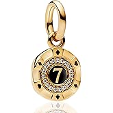 NUNUYAYA Charms Beads 925 Sterling Silver Gold Leaf Travel Friend Love Family Dangle Pendant with 5A Cubic fits for Charms Bracelets for Woman Valentine's Day Mother's Day Christmas Birthday Gift