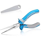 SPEEDWOX Mini Needle Nose Pliers for Jewelry Making Fine Tips Long Nose Fishing Pliers with Serrated Jaw Thin Needle Nose Pli