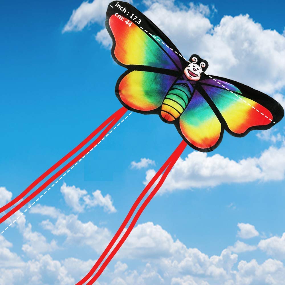 AGREATLIFE Rainbow Butterfly Kite for Kids Perfect Stocking Filler