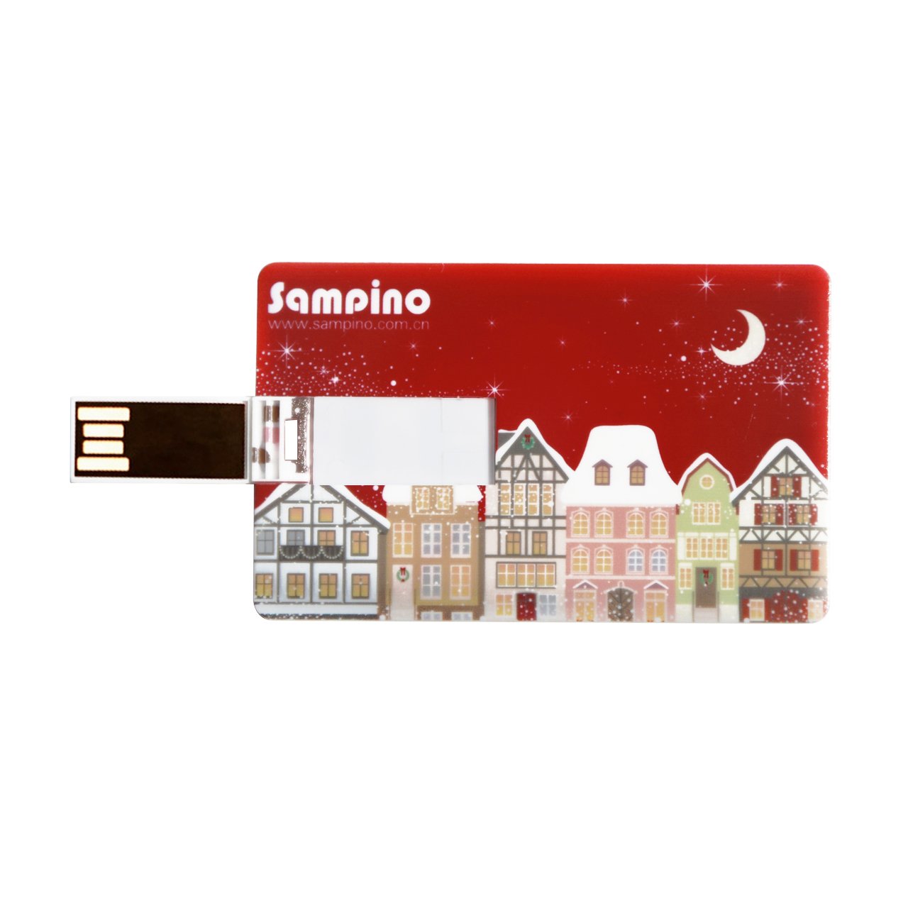 Sampino USB 2.0 Flash Drive 16GB ,Credit Card Bank Card Shape USB Flash Drive Pen Drive Memory Stick. Compatible for Win98/ME/2000/XP/Vista/7, Mac OS 9.X/Linux2.4