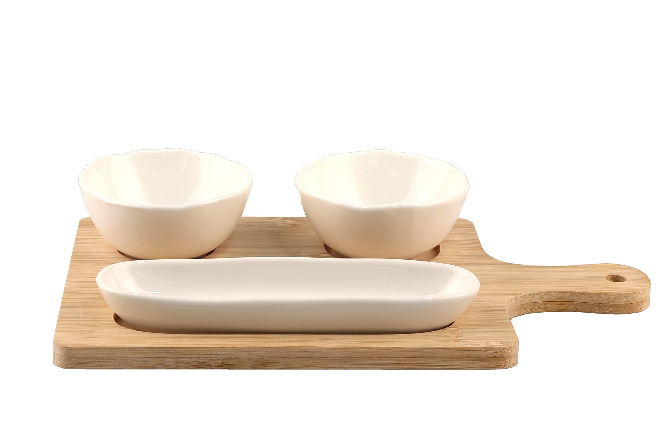 Anilar Set of 3 Appetizers Serving Dishes with Tray