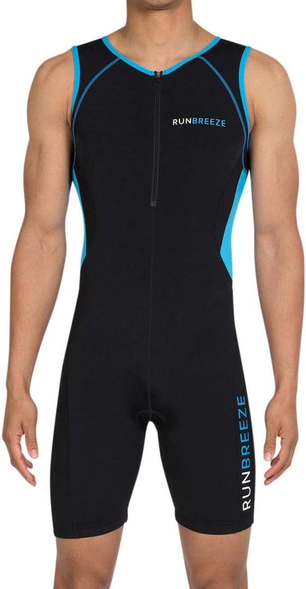 RunBreeze Men's Triathlon Suit | Breathable, Quick-Drying Tri Suit with Rear Pockets