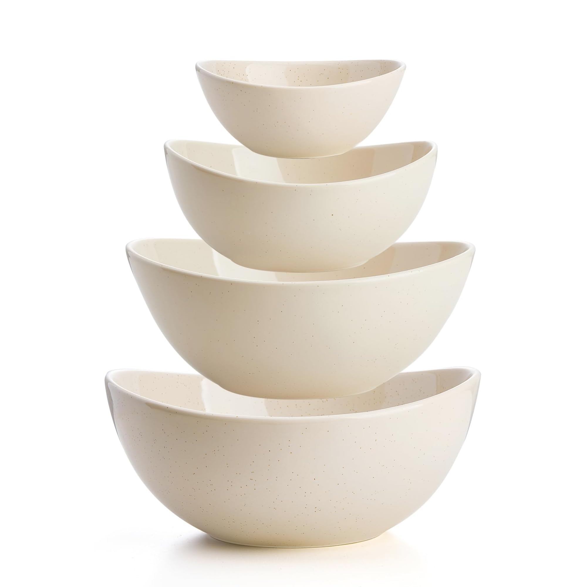 Sweese Porcelain Serving Bowls Set for Entertaining, Multipurpose 10-18-28-42oz, Beige Image Sweese Porcelain Serving Bowls Set for Entertaining, Multipurpose 10-18-28-42oz, Beige Image