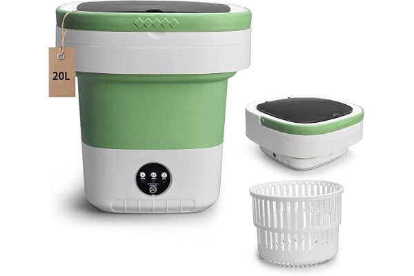 Portable Washing Machine, 20L Foldable Mini Washer and Dryer with 3 Modes Deep Cleaning, Upgraded Small Collapsible Laundry for Hotel, Apartment, Home and Travel