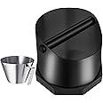 Gocoffun Coffee Knock Box, Large Capacity Espresso Knock Box with Non-Slip Base, Coffee Measuring Cup, Coffee Puck Knock Box Stainless Steel for Espresso Machine Coffee Grounds (Black)