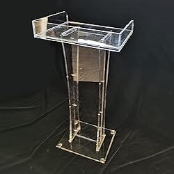 CNCEST Clear Acrylic Lucite Podium Pulpit Lectern